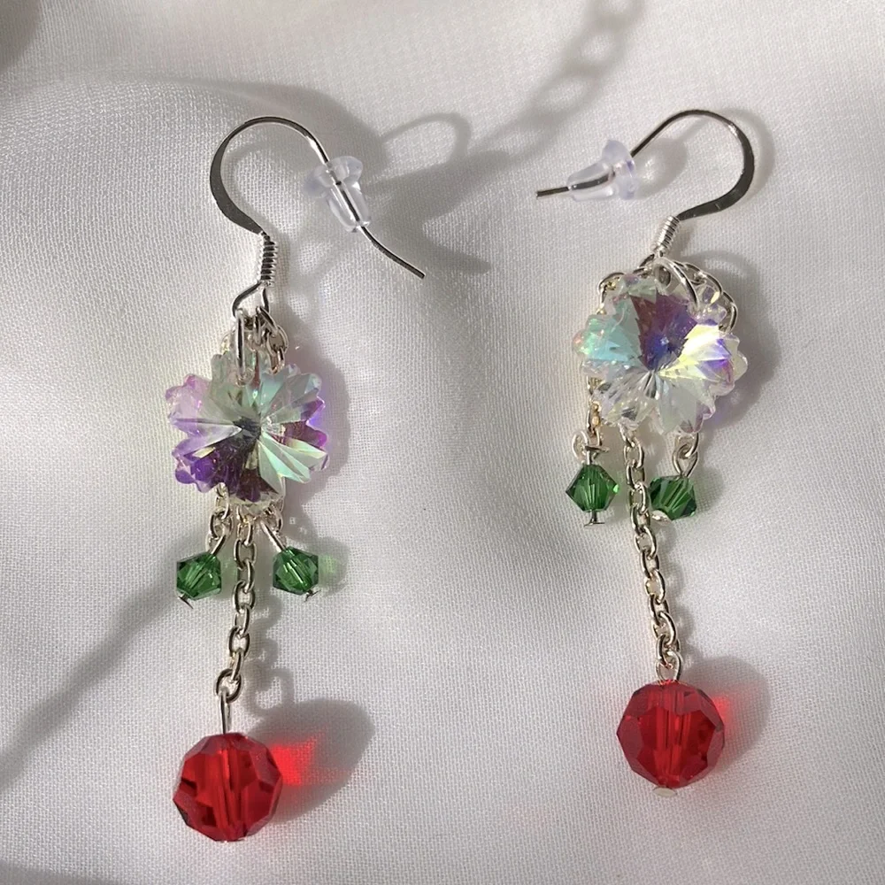 Christmas Snowflake Earrings - Picture 3 of 4